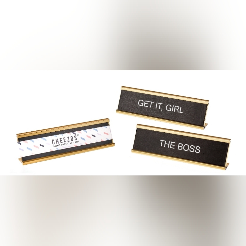 Gold and Black Desk Name Plates